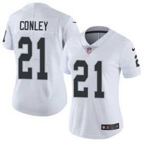 Wholesale Cheap Nike Raiders #21 Gareon Conley White Women\'s Stitched NFL Vapor Untouchable Limited Jersey