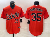 Cheap Men's Baltimore Orioles #35 Adley Rutschman Number Orange Stitched Cool Base Nike Jersey