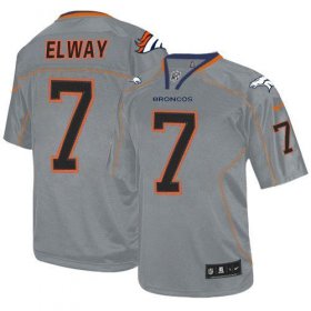 Wholesale Cheap Nike Broncos #7 John Elway Lights Out Grey Men\'s Stitched NFL Elite Jersey