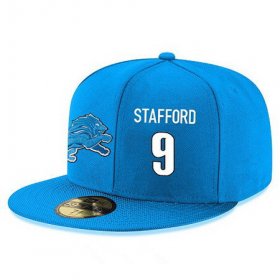Wholesale Cheap Detroit Lions #9 Matthew Stafford Snapback Cap NFL Player Light Blue with White Number Stitched Hat