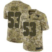 Wholesale Cheap Nike Patriots #53 Josh Uche Camo Men's Stitched NFL Limited 2018 Salute To Service Jersey