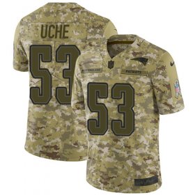Wholesale Cheap Nike Patriots #53 Josh Uche Camo Men\'s Stitched NFL Limited 2018 Salute To Service Jersey