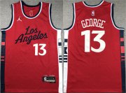 Cheap Men's Los Angeles Clippers #13 Paul George Red Stitched Jersey