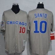 Wholesale Cheap Mitchell And Ness 1990 Cubs #10 Ron Santo Grey Throwback Stitched MLB Jersey