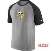 Wholesale Cheap Nike Minnesota Vikings Ash Tri Big Play Raglan NFL T-Shirt Grey/Black
