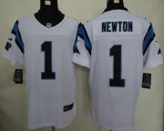 Wholesale Cheap Nike Panthers #1 Cam Newton White Men's Stitched NFL Elite Jersey