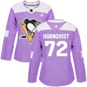 Wholesale Cheap Adidas Penguins #72 Patric Hornqvist Purple Authentic Fights Cancer Women's Stitched NHL Jersey