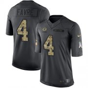 Wholesale Cheap Nike Packers #4 Brett Favre Black Youth Stitched NFL Limited 2016 Salute to Service Jersey