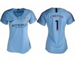 Wholesale Cheap Women's Manchester City #1 C.Bravo Home Soccer Club Jersey
