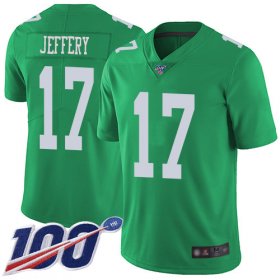 Wholesale Cheap Nike Eagles #17 Alshon Jeffery Green Men\'s Stitched NFL Limited Rush 100th Season Jersey
