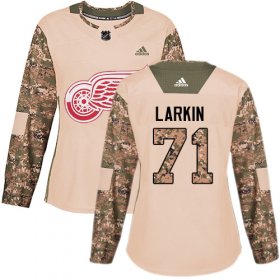 Wholesale Cheap Adidas Red Wings #71 Dylan Larkin Camo Authentic 2017 Veterans Day Women\'s Stitched NHL Jersey