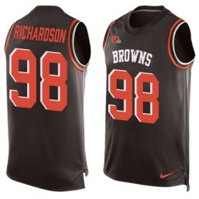 Wholesale Cheap Nike Browns #98 Sheldon Richardson Brown Team Color Men\'s Stitched NFL Limited Tank Top Jersey