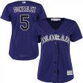Wholesale Cheap Rockies #5 Carlos Gonzalez Purple Alternate Women's Stitched MLB Jersey