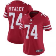 Wholesale Cheap Nike 49ers #74 Joe Staley Red Team Color Women's Stitched NFL Vapor Untouchable Limited Jersey