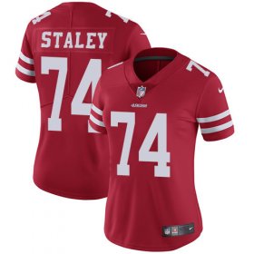Wholesale Cheap Nike 49ers #74 Joe Staley Red Team Color Women\'s Stitched NFL Vapor Untouchable Limited Jersey