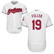 Wholesale Cheap Indians #19 Bob Feller White Flexbase Authentic Collection Stitched MLB Jersey