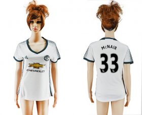 Wholesale Cheap Women\'s Manchester United #33 McNAIR Sec Away Soccer Club Jersey