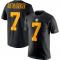 Wholesale Cheap Nike Pittsburgh Steelers #7 Ben Roethlisberger Color Rush 2.0 Name & Number T-Shirt Black