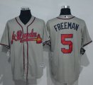 Wholesale Cheap Braves #5 Freddie Freeman Grey New Cool Base Stitched MLB Jersey