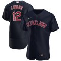 Wholesale Cheap Cleveland Indians #12 Francisco Lindor Men's Nike Navy Alternate 2020 Authentic Player MLB Jersey
