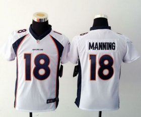 Wholesale Cheap Nike Broncos #18 Peyton Manning White Youth Stitched NFL Elite Jersey