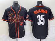 Wholesale Cheap Men's Baltimore Orioles #35 Adley Rutschman Black With Patch Cool Base Stitched Baseball Jersey
