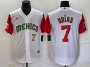 Wholesale Cheap Men's Mexico Baseball #7 Julio Urias Number 2023 White Red World Classic Stitched Jersey 18