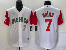 Wholesale Cheap Men\'s Mexico Baseball #7 Julio Urias Number 2023 White Red World Classic Stitched Jersey 18