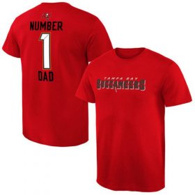 Wholesale Cheap Men\'s Tampa Bay Buccaneers Pro Line College Number 1 Dad T-Shirt Red