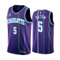 Wholesale Cheap Nike Hornets #5 Nicolas Batum Purple 2019-20 Classic Edition Stitched NBA Jersey