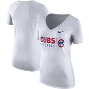 Wholesale Cheap Chicago Cubs Nike Women's Tri-Blend Practice T-Shirt White