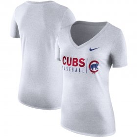 Wholesale Cheap Chicago Cubs Nike Women\'s Tri-Blend Practice T-Shirt White