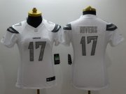 Wholesale Cheap Nike Chargers #17 Philip Rivers White Women's Stitched NFL Limited Platinum Jersey