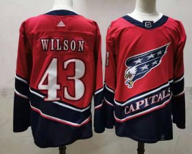 Wholesale Cheap Men\'s Washington Capitals #43 Tom Wilson Red 2021 Retro Stitched NHL Jersey