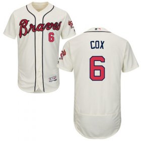 Wholesale Cheap Braves #6 Bobby Cox Cream Flexbase Authentic Collection Stitched MLB Jersey