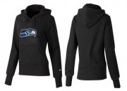 Wholesale Cheap Women's Seattle Seahawks Logo Pullover Hoodie Black
