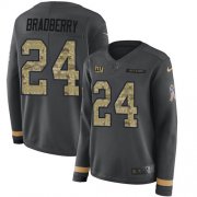 Wholesale Cheap Nike Giants #24 James Bradberry Anthracite Salute to Service Women's Stitched NFL Limited Therma Long Sleeve Jersey