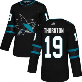 Wholesale Cheap Adidas Sharks #19 Joe Thornton Black Alternate Authentic Stitched Youth NHL Jersey