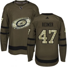 Wholesale Cheap Adidas Hurricanes #47 James Reimer Green Salute to Service Stitched NHL Jersey