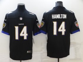 Wholesale Cheap Men\'s Baltimore Ravens #14 Kyle Hamilton Black Vapor Untouchable Limited Stitched Jersey