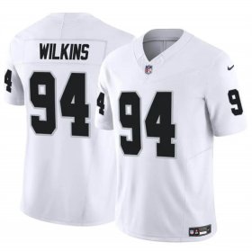 Cheap Men\'s Las Vegas Raiders #94 Christian Wilkins White 2024 F.U.S.E Vapor Football Stitched Jersey