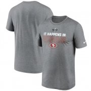 Cheap Men's San Francisco 49ers Heather Gray Super Bowl LVIII Logo Lockup T-Shirt