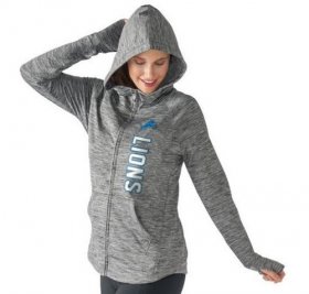 Wholesale Cheap Women\'s NFL Detroit Lions G-III 4Her by Carl Banks Recovery Full-Zip Hoodie Heathered Gray