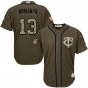 Wholesale Cheap Twins #13 Ehire Adrianza Green Salute to Service Stitched Youth MLB Jersey