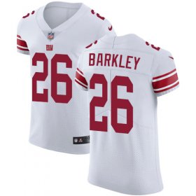 Wholesale Cheap Nike Giants #26 Saquon Barkley White Men\'s Stitched NFL Vapor Untouchable Elite Jersey
