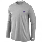 Wholesale Cheap Nike Dallas Cowboys Sideline Legend Authentic Logo Long Sleeve T-Shirt Grey