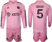 Cheap Men's Inter Miami CF #5 sergio 2023-24 Pink Home Soccer Jersey Suit