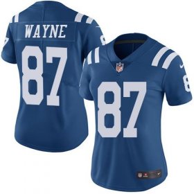 Wholesale Cheap Nike Colts #87 Reggie Wayne Royal Blue Women\'s Stitched NFL Limited Rush Jersey