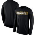 Wholesale Cheap Pittsburgh Steelers Nike Sideline Seismic Legend Long Sleeve T-Shirt Black