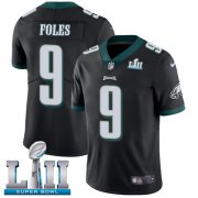 Wholesale Cheap Nike Eagles #9 Nick Foles Black Alternate Super Bowl LII Men's Stitched NFL Vapor Untouchable Limited Jersey